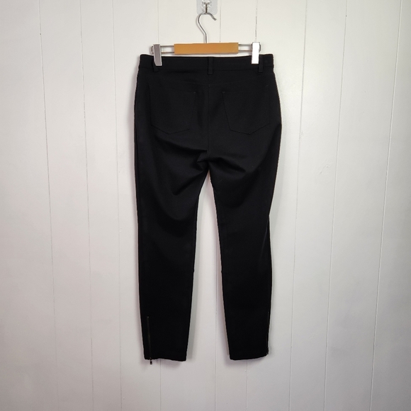 Eileen Fisher Black Equestrian Riding Pants Ankle Zipper Skinny Minimalist small - Picture 3 of 13